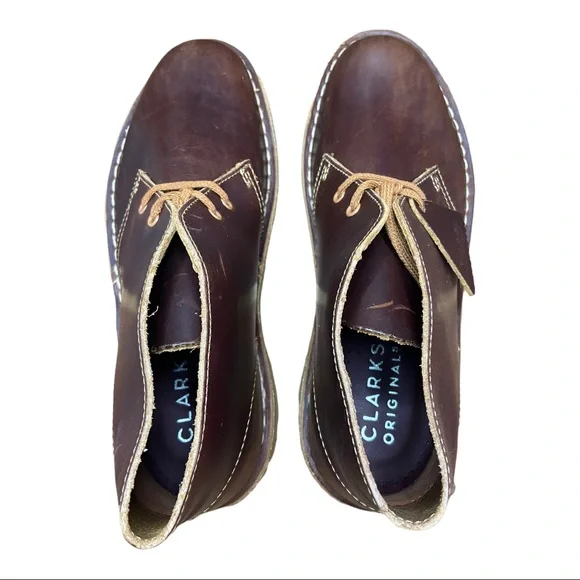 Clarks Desert Boots Brown Leather Size 7M - Picture 9 of 11
